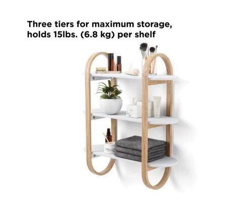 ダイニングルームの壁飾りのためのホワイト・ナチュラル・フロート・ハンガリング・シェルフ