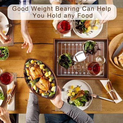 フットボール バースデーパーティ 木製の皿 木造形 円形の皿 ホテルレストランの家庭用