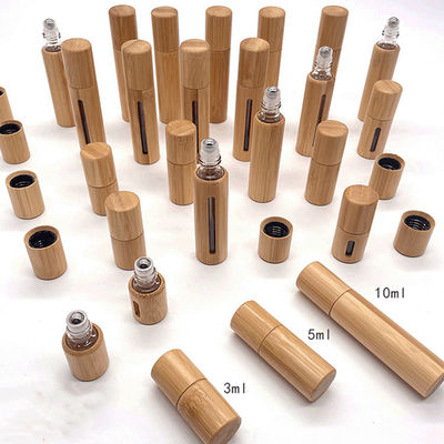 香水/エッセンシャルオイル用,リサイクル可能な竹の木製の天井灯で覆われた竹の珠のボトル