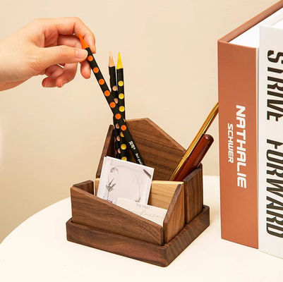道具 黒ナッツペンホルダー 多機能 木製鉛筆スタンド 不規則形