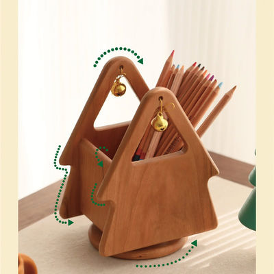 スタイリッシュな木製 クリスマスツリー形 デスクトップオーガナイザー オフィス用品とツール