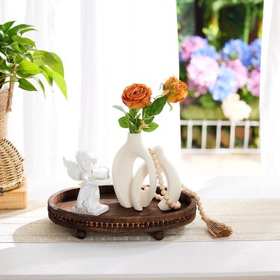 カスタマイズされたデザイン 木製の装飾用トレイ キッチンとダイニングテーブル 田舎風