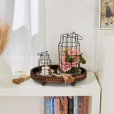 カスタマイズされたデザイン 木製の装飾用トレイ キッチンとダイニングテーブル 田舎風