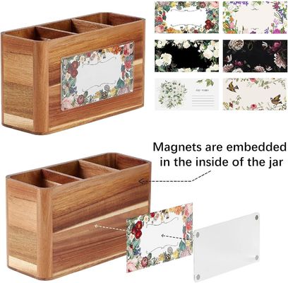 カウンタートップ キッチン印刷のための大きなアカシア木器具ホルダー レーザー彫刻の処理