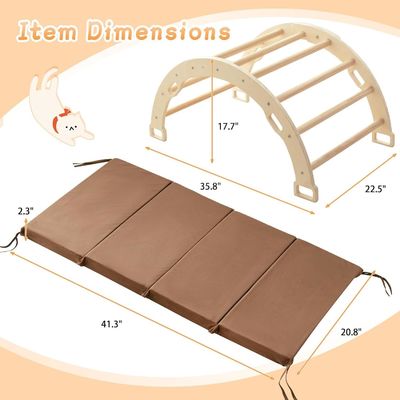 モンテッソーリ 木造アーチクライマー キッズ クッションと揺れるデザインのクライミング・トイ