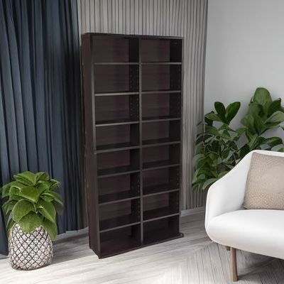 パーソナライズド 12 調整可能な棚と 4 固定棚 メディアキャビネット