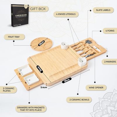 直角竹チーズ皿とナイフセット 商用購入者 ギフトショップ