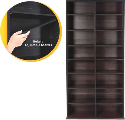 パーソナライズド 12 調整可能な棚と 4 固定棚 メディアキャビネット