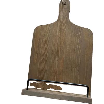 木製の白色料理本 台所のカウンター 調節可能な田舎風 レシピ本ホルダー