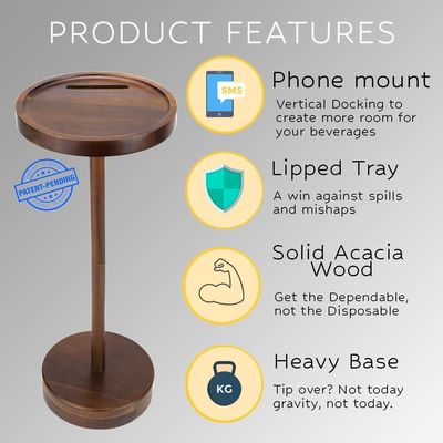 特殊なコーヒーテーブル 携帯マウントと小さな丸いサイズを持つ現代的な木製飲み台