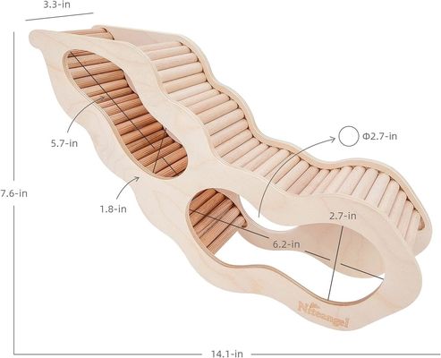 サンプル無料 木製ハムスターハウス 登り台と秘密のピップトンネル