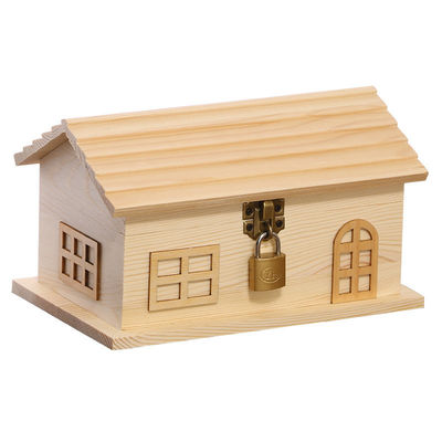 2022 子供 DIY 可愛い 木 白木 硬貨 銀行 お金 箱 貯蔵 木製 ギフト カスタム