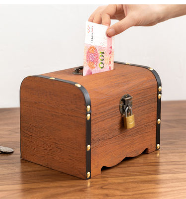2022 子供 DIY 可愛い 木 白木 硬貨 銀行 お金 箱 貯蔵 木製 ギフト カスタム