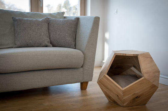 家庭用収納容器 猫のベッド 固木とサイドテーブルで現代的なデザインの洞窟