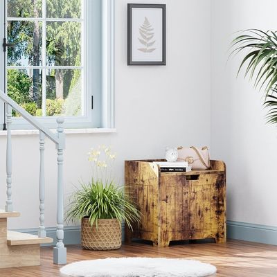 リビングルーム用の木製入口収納箱 オーダーメイドロゴ 受け入れられるおもちゃ収納箱