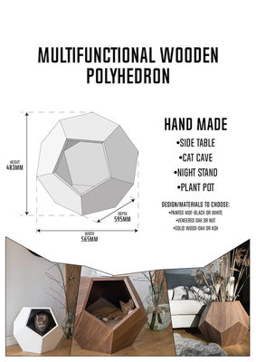 家庭用収納容器 猫のベッド 固木とサイドテーブルで現代的なデザインの洞窟