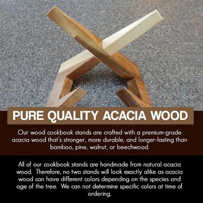 キッチン用の便利なブックホルダー 調節可能なアカシア料理本 スタンド サイズ