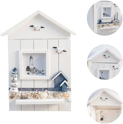 木製 ナウティカル 壁マウント ハンキング 装飾 手作り オフィスビル用の鍵保持器