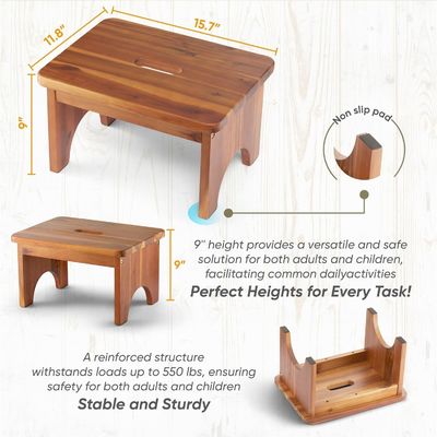 202405 重用 持ち運び可能な 木製 ステップ ストール 滑りきれない 大人向けに便利