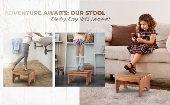 202405 重用 持ち運び可能な 木製 ステップ ストール 滑りきれない 大人向けに便利