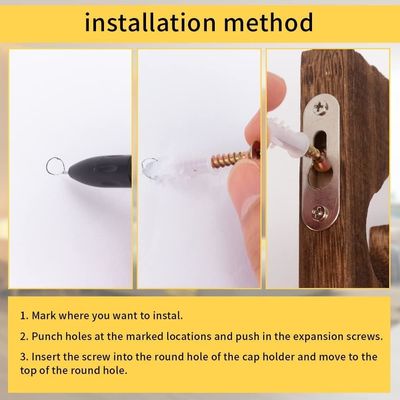 カップ用の壁掛け木製帽子オーガナイザー 5層垂直帽子ホルダーディスプレイラック