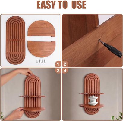 壁収納用レインボーアーチ棚と木製壁棚の浮遊棚