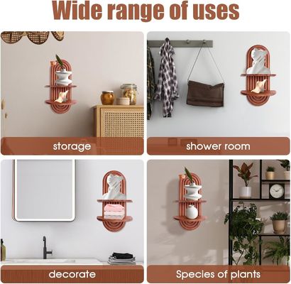 壁収納用レインボーアーチ棚と木製壁棚の浮遊棚