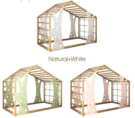 モンテッソーリジム ベッド ジャングルジム 幼児 ベッド 屋内 遊び場 プラットフォーム ベッド ご要望に応じて 郵便包装 Y