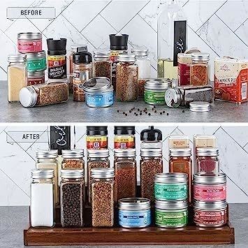 バンブー 3 層 防水 防滑 棚 木製 調味料 ラック オーガナイザー キッチン デザイン