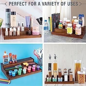 バンブー 3 層 防水 防滑 棚 木製 調味料 ラック オーガナイザー キッチン デザイン