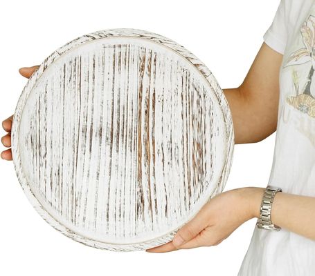 階層数 農家のコーヒータブのための単体12インチ 田舎木製の装飾テーブルトレイ