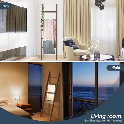 家電 木製の梯子 棚 装飾用毛布の梯子 浴室の保管用