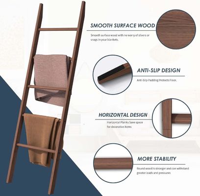 家電 木製の梯子 棚 装飾用毛布の梯子 浴室の保管用