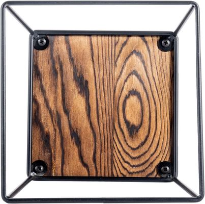 高量 焼いた木 ブラック メタル ワイヤー 広形 食品 ディスプレイ 木製 ピザスタンド