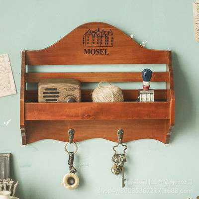 カスタマイズされたデザイン 木製棚キーホルダーと入口郵便整理器