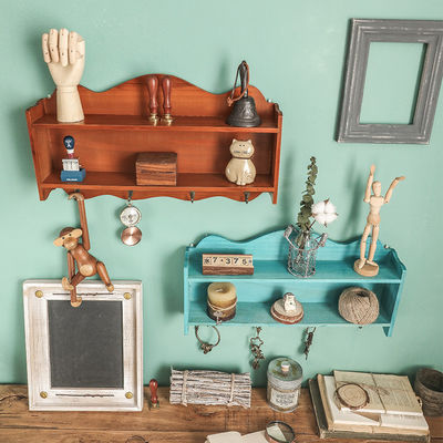 カスタマイズされたデザイン 木製棚キーホルダーと入口郵便整理器