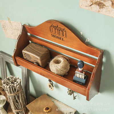 カスタマイズされたデザイン 木製棚キーホルダーと入口郵便整理器