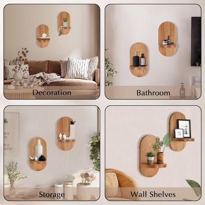 機能的な多機能設計 家用オフィスディスプレイのための木製の浮遊棚