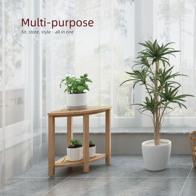 NO 折りたたみ バンブー バスルーム シャワーストール 棚付き 究極のトイレ必需品