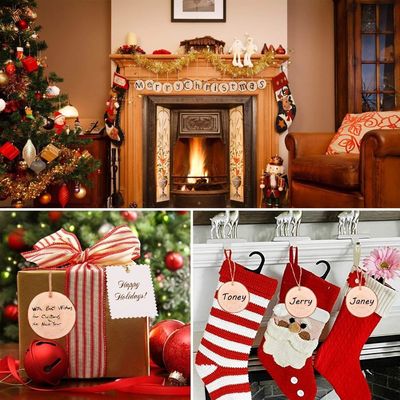 装飾工芸 木のコースター 3.5~4インチ 穴付きの未完成の天然木 持続可能