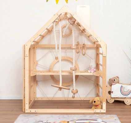 印刷品とオプションのウォルドルフロープアクセサリー付きの移動式幼児クライミングジム