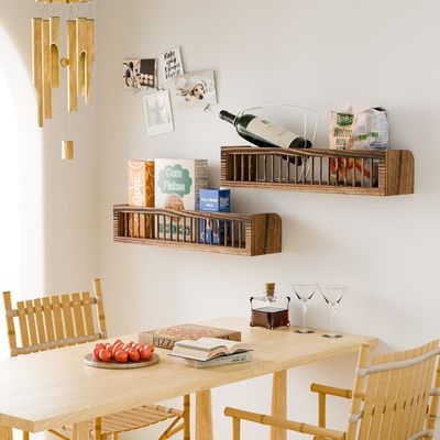 オーダーメイド 寝室のための木製浮遊棚 美しい絵 縁棚 2枚セット