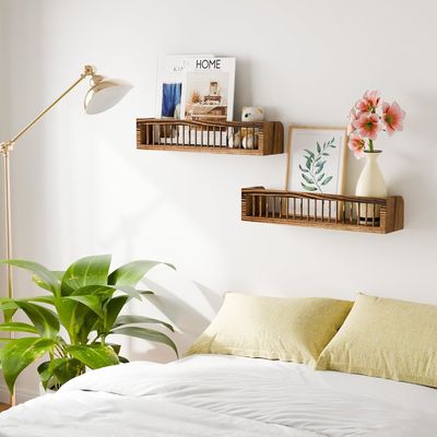 オーダーメイド 寝室のための木製浮遊棚 美しい絵 縁棚 2枚セット