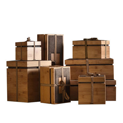 自然で安全な素材 デザイン バンブー ボックス リボンネクタイ 工業 ギフト 工芸品