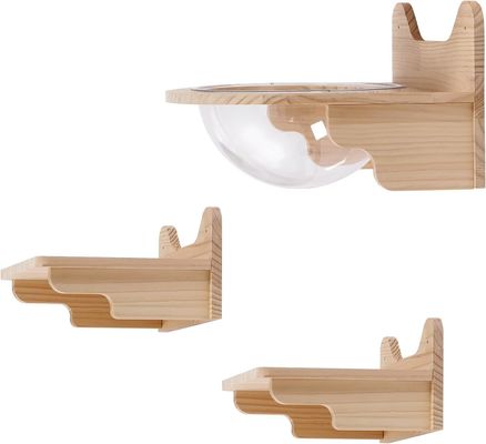 壁掛け木製猫宇宙カプセルハウス 屋内猫のための透明な家具セット