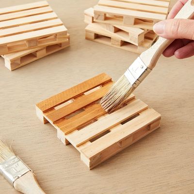 木材 シンプル カラー 3.9 X 3.9 カスタム ロゴ サイズ スクウェア ミニパレット 天然 カップ マット