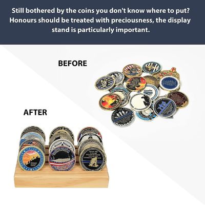 4x6x1インチ 軍事チャレンジコインホルダー 展示 スタンドラック カスタムサイズのコイン