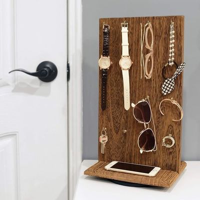 空間節約機能 9 W X 7.5 D X 16.5 H 木製の宝石ディスプレイスタンド 32 ハック