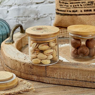 木製 シンプル カラー バンブー 瓶蓋 シリコン シールリング 簡単 オープン エンド デザイン