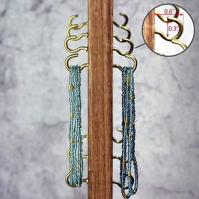 空間節約機能 9 W X 7.5 D X 16.5 H 木製の宝石ディスプレイスタンド 32 ハック